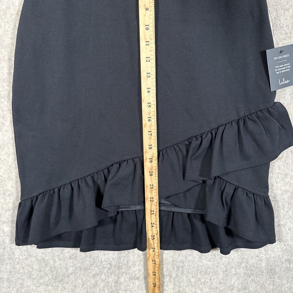 Lulus Dress Womens Large‎ Black Sealed With a Kiss Bodycon Casual Black Dress - Picture 7 of 12